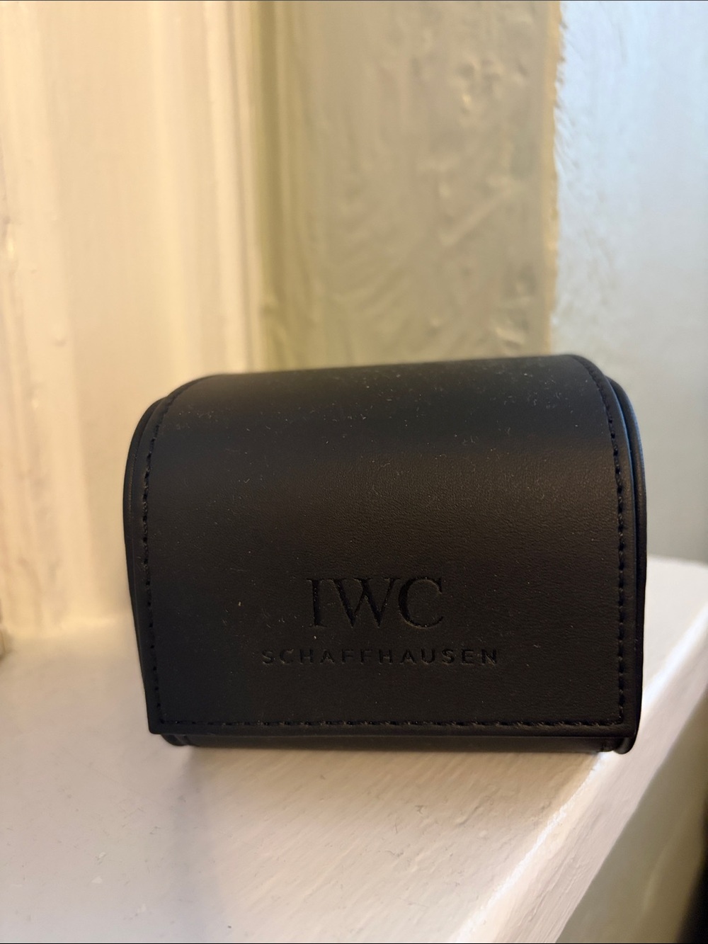 IWC Black Leather Travel Watch Case